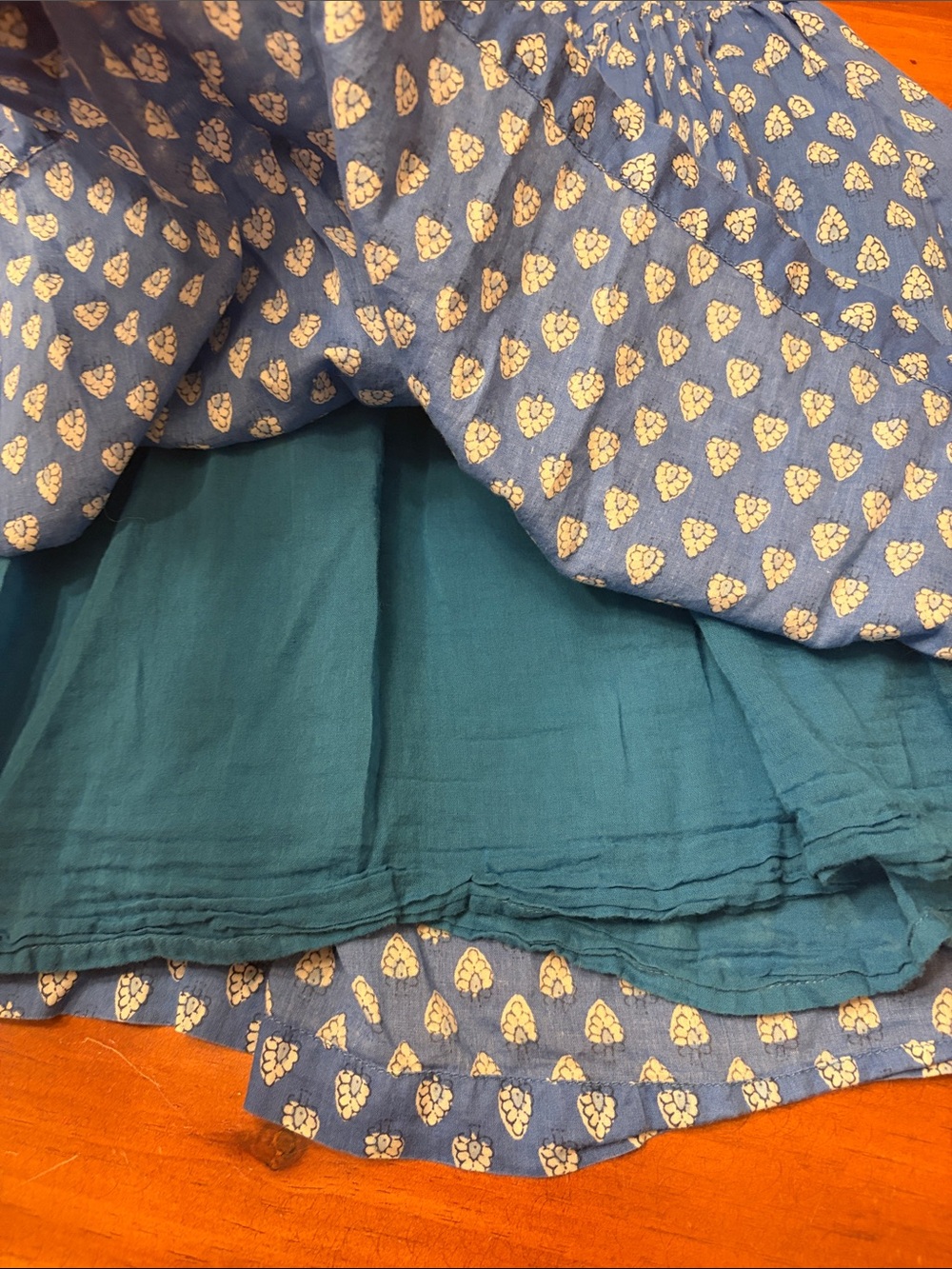 Pink Chicken Blue Ruffle Sleeve Dress - Picture 3 of 6